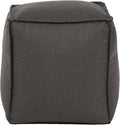 Howard Elliott Square Pouf Ottoman Foot Rest With Cover, Round Stuffed Filled Foot Stool, Fluffy Compact & Comfortable Soft Seating for Living Room & Bedroom, 20 x 20 x 18 Inch, Gray