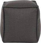 Howard Elliott Square Pouf Ottoman Foot Rest With Cover, Round Stuffed Filled Foot Stool, Fluffy Compact & Comfortable Soft Seating for Living Room & Bedroom, 20 x 20 x 18 Inch, Gray