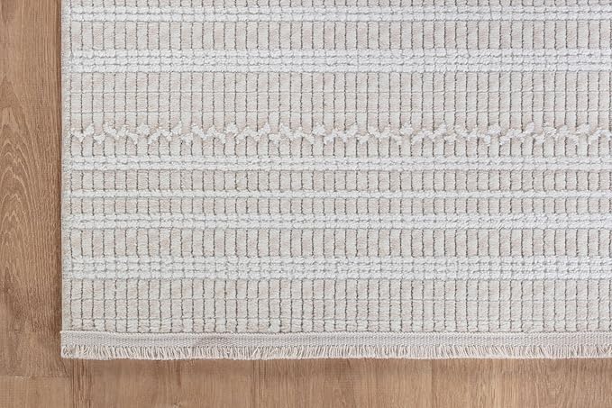 Modern Indoor Rug Stripe 9x12 Area Rugs for Living Room Luxury Kitchen Bedroom Durable Soft Geometric Durable Low and High Pile Stain Resistant Non Shedding Area Carpet 9x12