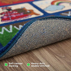 SAFECASTLE ABC Picture Phonics Alphabet Educational Area Rug for Kids 7'8" x 10'4" Preschool & Classroom Learning Carpet with Upper and Lowercase Letters, Rug for Early Learning, Daycare & Playrooms