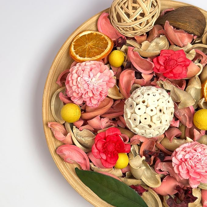 Spring Potpourri Bag,Mulberry Scented Potpourri Bowl Filler, Vase Filler,Pink Decorative Dried Flower, Valentine's Day Decor(20 oz)