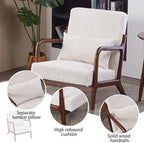 KEIKI Mid-Century Modern Upholstered Accent Chair, Arm Chair with Pillow for Home Seating