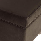 Homepop Home Decor Classic Square Storage Ottoman with Lift Off Lid | Ottoman with Storage for Living Room & Bedroom, Chocolate Brown Velvet