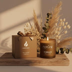 Natur IX Embrace Scented Candles for Home | Velvet & Vanilla | Natural Non Toxic Soy Candles with Essential Oils | 50 H Long Burning