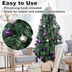 Purple & Silver 2.5" Christmas Balls Christmas Tree Decoration Ornaments Shatterproof Hanging Balls for Birthday Halloween Holiday Wedding Decorations Set of 24pcs