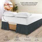 Utopia Bedding Twin Elastic Bed Ruffle - Easy Wrap Around Ruffle - Microfiber Bed Skirt with Adjustable Elastic Belt 16 Inch Tailored Drop - Hotel Quality Bedskirt, Fade Resistant (Twin, Grey)