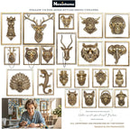 Animal Heads Wall Decor (Includes Metal Frame) Resin Animals Sculptures Head Wall Hanging Decoration Gold vintage Wall Sculpture for Living Room Bedroom Office(Squirrel)