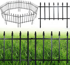 ARIFARO Metal Garden Fence 18" H x 22" W (5 Pack, Length 9.16 ft) Decorative Fencing, No Dig Border Fencing for Outdoor Patio Yard Flower Bed Animal Barrier