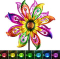 Solar Wind Spinner, 60.6 Inch Outdoor Metal Stake Yard Spinners, Sunflower Garden Outdoor Decor Yard Lawn Art Decor for Patio Kinetic Windmills Unique Gifts for Friends and Family