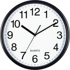 Bernhard Products Black Wall Clocks Large 13 Inch, Silent Non Ticking 2 Pack, Quality Quartz Battery Operated Round Easy to Read Home/Office/Business/Classroom/School Clock