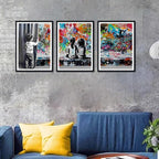 Novatique Abstract Pop Art Wall Decor Street Graffiti Wall Art Teenager Graffiti Art Painting Canvas Print for Living Room Bedroom,12" x 16" x 3Pcs