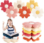 6 Pcs Flower Shaped Pillows Daisy Floor Throw Pillows 15 Inch Flower Seat Cushion for Reading Sofa Couch Bed Decor for Back to School First Day of School(Fresh Color)