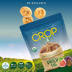 CROP BY POP - Organic Sun-Dried Turkish Smyrna White Figs (Higos, Anjeer) - No Sugar Added, Unsulphured (16oz, 1 LB) Tu Bishvat Favorite - Sweet Healthy Snack, USDA Organic, Non GMO, Vegan, Resealable Bag