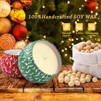 Christmas Candles, 4 Pack Scented Candles, Christmas Gifts for Women, Soy Candles Set, 120H Burning Time, Aromatherapy Candle for Meditation, Yoga, Relaxation, Bath, SPA, Ideal Gifts for Women