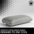 2-Pack Queen Size Cooling Pillow – 100% Viscose Derived from Bamboo, Charcoal – Firm Bed Pillows for Back and Stomach Sleepers – Hypoallergenic Comfort, Neck Alignment