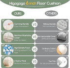 6" Washable Floor Pillow Cushion for Adults, Meditation Cushion Pillow, Removable Tufted Blended Corduroy Cover, Large Square Floor Sitting for Tatami Living Room or Yoga, 2Pack, Machine Washable