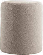 Get Set Style Modern Round Ottoman with Soft Padded Seat, Multifunctional Vanity Stool for Makeup, Upholstered Footrest Stool Ottoman Foot Stool for Living Room, Bedroom