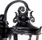 John Timberland Casa Marseille European Outdoor Wall Light Fixture Textured Black Scroll Arm 31" Clear Hammered Glass for Exterior House Porch Patio Outside Deck Garage Yard Front Door Home