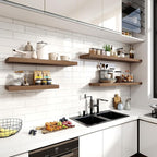 55 Inch Floating Shelves, 12 Inch Deep Floating Shelves for Wall, Floating Shelf with Invisible Brackets, Deep Wall Shelves for Bathroom, Bedroom, Living Room, 1 Pack, Walnut