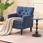 KEIKI Tufted Upholstered Accent Chair for Bedroom and Living Room, Corduroy Fabric Armchair with Plush Foam Seat, Solid Wood Frame, Classic Club Chair for Reading and Relaxing