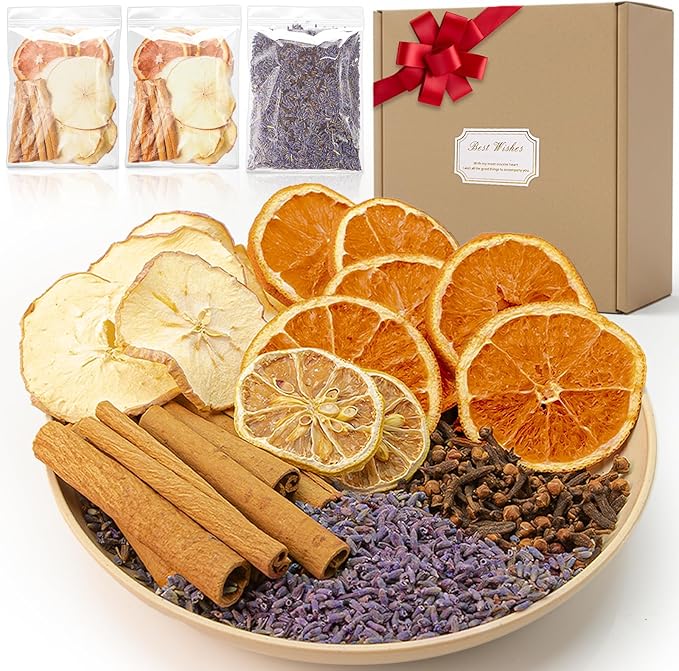 3 Packs Natural Potpourri Simmer Pot Mix – Bulk Cinnamon Sticks, Orange-Apple-Lemon Slices, Lavender Buds & Clove Holiday Stove Scent, Winter Scent Fragrance Stovetop Potpourri Fall Thanksgiving Gift