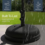 Best Choice Products Fillable Umbrella Base Stand Round Dome Plastic Patio Umbrella Base Stand, Pole Holder for Outdoor, Lawn w/ 55lbs Weight Capacity, Adjustment Knob - Black