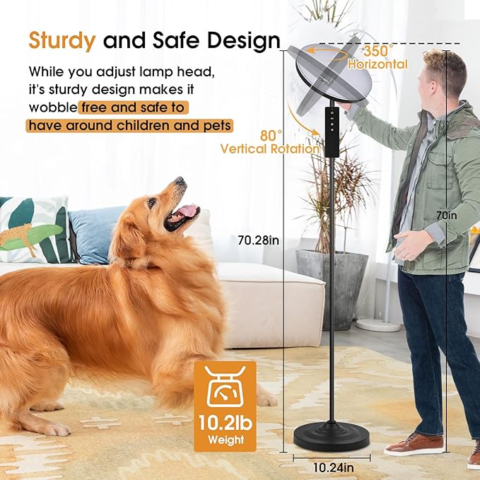 Upgraded Floor Lamp, 30W/2600LM Super Bright Floor Lamp with Remote Control, Stepless Adjust Color Temperatures and Brightness, Torchiere Standing Lamp for Living Room Bedroom Office