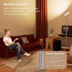 Floor Lamp,Bright 36W 3500LM Standing Lamp with Remote, 2700K Soft White to 6500K Cool White Adjustable,Touch Control Dimmable Torchiere Tall Light for Living Room,Bedroom,Office,Sofa(Gray)