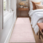 Art&Tuft Non-Slip Runner Rug - 2x6 Runner Rug Washable Low-Pile Rugs Runners, Soft Distressed Carpet Runner for Bedroom Bathroom Kitchen Laundry Living Room, Lightpink