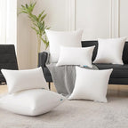 Oubonun 14 x 22 Pillow Inserts (Set of 2) - Lumbar Pillow with 100% Cotton Cover - Rectangle Square Interior Sofa Pillow Inserts - Decorative Pillow Insert Pair - White Couch Pillow