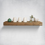 Urbandi Rustic Distressed Floating Shelves, Set of 2, Handmade Out of Pine Wood, 3 Inch Thick, Made in USA (Aged Barrel, 48Lx3Hx8D)