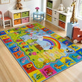 STARUIA ABC Rugs for Kids Playroom, Non-Slip Colorful Educational Kids Rug for Learning Alphabet Animals Numbers Months Shapes, Washable ABC Carpet Play Rug for Nursery Kid Room Decor (36"X59")