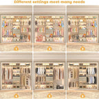 Armocity 8FT Closet System, 96 inches Closet Organizer System with Drawers, Closet Systems for Walk-in Closet, Built in, Greige Oak