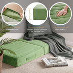 Codi High Density Foam Floor Pillow 2 Sets, Large Meditation Cushions Seating for Adults and Yoga Sitting, Washable Thick Couch Cushion with Soft Tufted Covers - 22 * 22 * 5inch Green