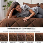 Love's cabin Full Comforter Set Brown, 7 Pieces Full Bed in a Bag, All Season Bedding Sets with 1 Comforter, 1 Flat Sheet, 1 Fitted Sheet, 2 Pillowcase and 2 Pillow Sham