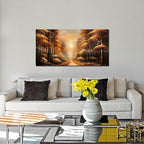Large Wall Art for Living Room Bedroom Office Gold Forest Artwork Sunrise Landscape Nature Pictures Modern Wall Art Framed Canvas Prints 20x40 Inch