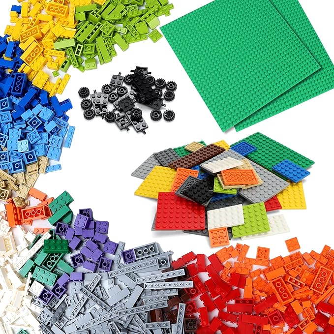 Lekebaby 1546 Pieces Classic Building Blocks 34 pcs Baseplates Creative Bulk Building Bricks Sets, Compatible with All Major Brands, Educational Toy for Boys Girls 6 Years Old and Up