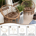 Tiita Outdoor Cushions Square Floor Pillow Thicken Tufted Seat Pad Large Floor Cushion for Yoga Meditation Living Room