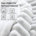 Luxury Round Stuffed Floor Poufs Ottoman, Stripe Faux Fur Footrest with Dual Layer Comfort, Removable Washable Cover, 20"x15" Plush Shaggy Pouf for Living Room Bedroom Vanity, Cream Beige