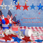 JULMELON 24Pcs Patriotic Christmas Ornaments Red White Blue Ornaments Patriotic Tree Decorations Christmas Tree Decorations for Home Party Decorations