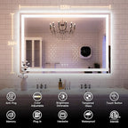 ISKM 55'' x 36'' LED Mirror for Bathroom Lighted Vanity Mirror for Wall Front Lights + Backlit LED Bathroom Mirror Anti-Fog Tempered Glass ETL Listed