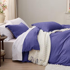Bedsure Skipper Blue Duvet Cover Full Size - 3 Pieces Prewashed Extra Soft Cotton-Like Polyester Bedding Set, Includes 1 Duvet Cover 80x90 Inches with Zipper Closure & 2 Pillow Shams, No Comforter