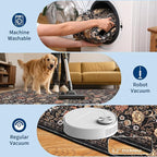 GarveeHome Brown Vintage Floral Washable 8x10 Area Rugs for Living Room Black Boho Botanical Retro Rug Low Pile Stain Resistance Non Slip Carpet for Bedroom Nursery Dining Room