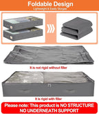 punemi Under Bed Storage Containers, 4 Pack Large Soft Foldable Storage Bags with Clear Top for Blankets, Comforters, Sheets, Wrapping Paper, Water-Resistant Inner Layer, 20x40x7.5 in, Gray