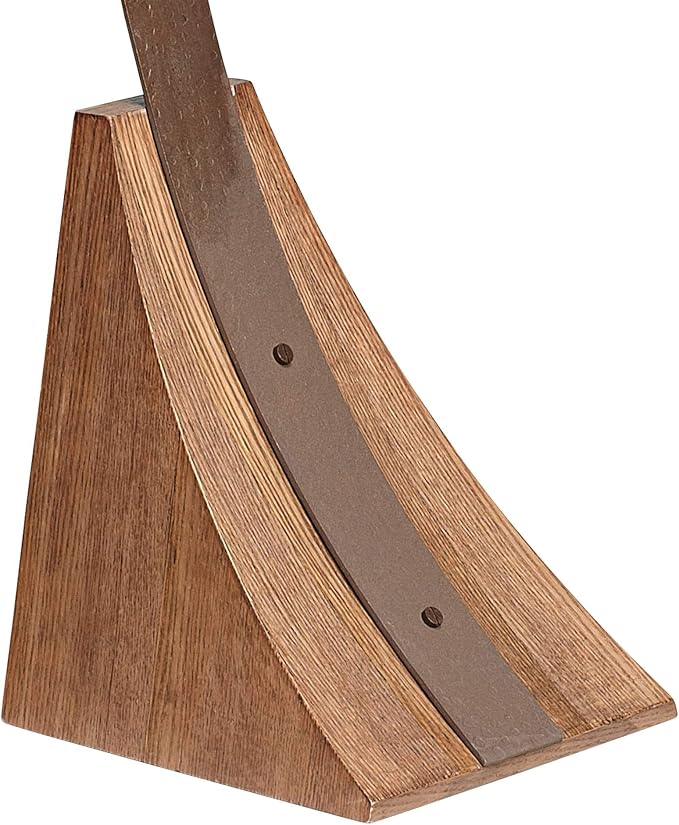 Franklin Iron Works Oak River Rustic Farmhouse Mission Arc Floor Lamp Standing 66 1/2" Tall Dark Rust Natural Wood Amber Mica Drum Shade for Living Room Reading Bedroom Office House Home Decor