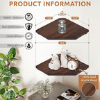 Demigo Hexagon Corner Floating Shelves Wall Mount (Set of 2) – Solid Acacia Wood with Hidden Brackets & Cable Hole – Rustic & Modern Space-Saving Shelves for Bedroom Living Room Office Kitchen
