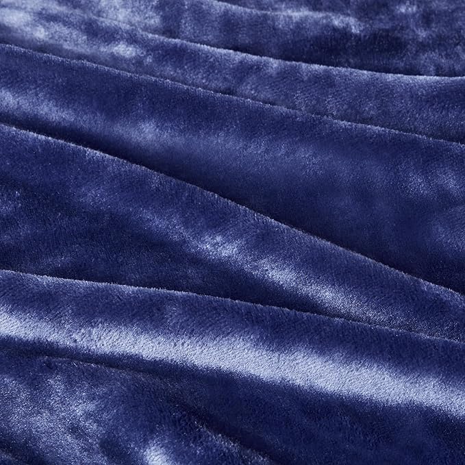 Amazon Basics Soft Fleece Throw Blanket, Lightweight Cozy Blanket for Couch & Sofa, 50 x 60 Inches, Navy