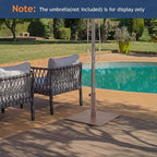Giantex 35 lbs Patio Umbrella Base, 20 inch Heavy Duty Square Outdoor Umbrella Stand for 1.6''-1.9'' Poles, 4 Adjustable Pads Anchor Holes, Umbrella Holder for Deck Yard Poolside Garden, Brown