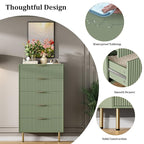 GarveeHome 5 Drawers Dresser for Bedroom, Fluted Dresser Chest of Drawers with Handle, Wood Modern Dressers for Closet, Bedroom Furniture Storage Organizer for Living Room, Hallway