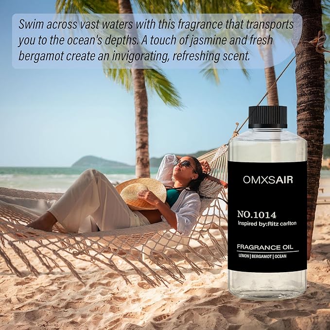 Hotel Diffuser Oil Inspired by Ritz Carlton - 500ml/16.9Fl oz - Essential Oil Diffuser Refill for Home & Spa – Lemon Bergamot Sea Breeze - Suitable for ultrasonic and waterless diffusers